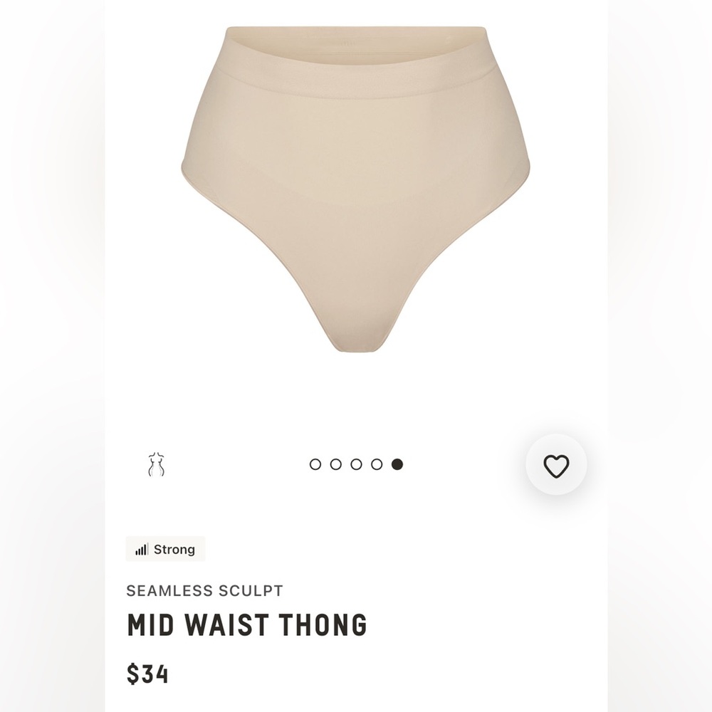NWT SKIMS Seamless Sculpt Mid Waist Thong - sand